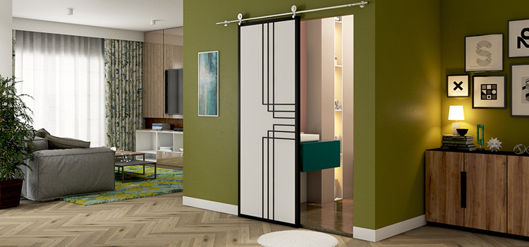 sliding bathroom door installation in Largo
